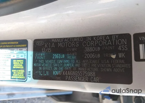 2016 Kia Forte Lx из США, поврежденный, VIN KNAFX4A68G5575988